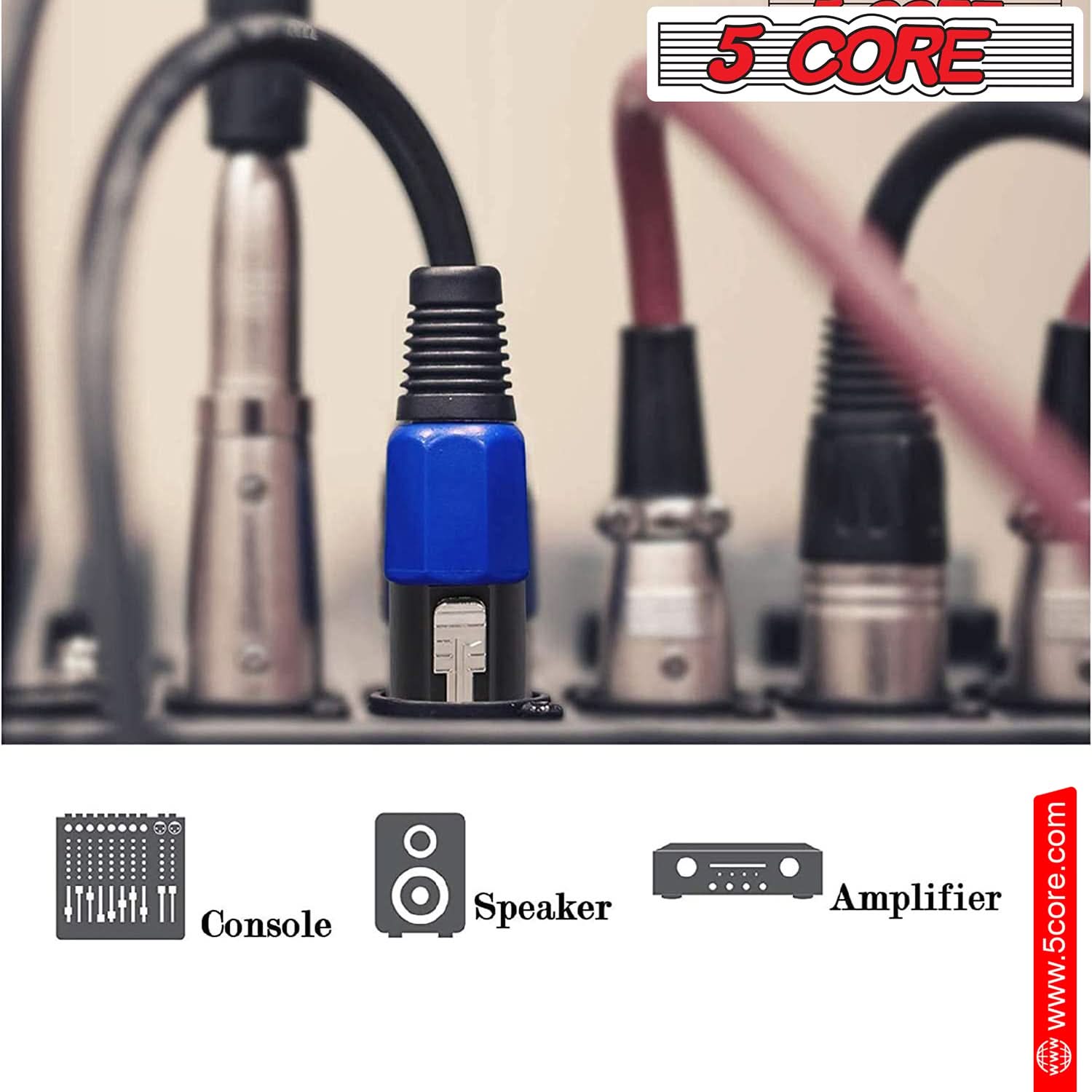 5Core Speakon Adapter High Quality Audio Jack Male Audio Pin Speaker Adapter Connector-2