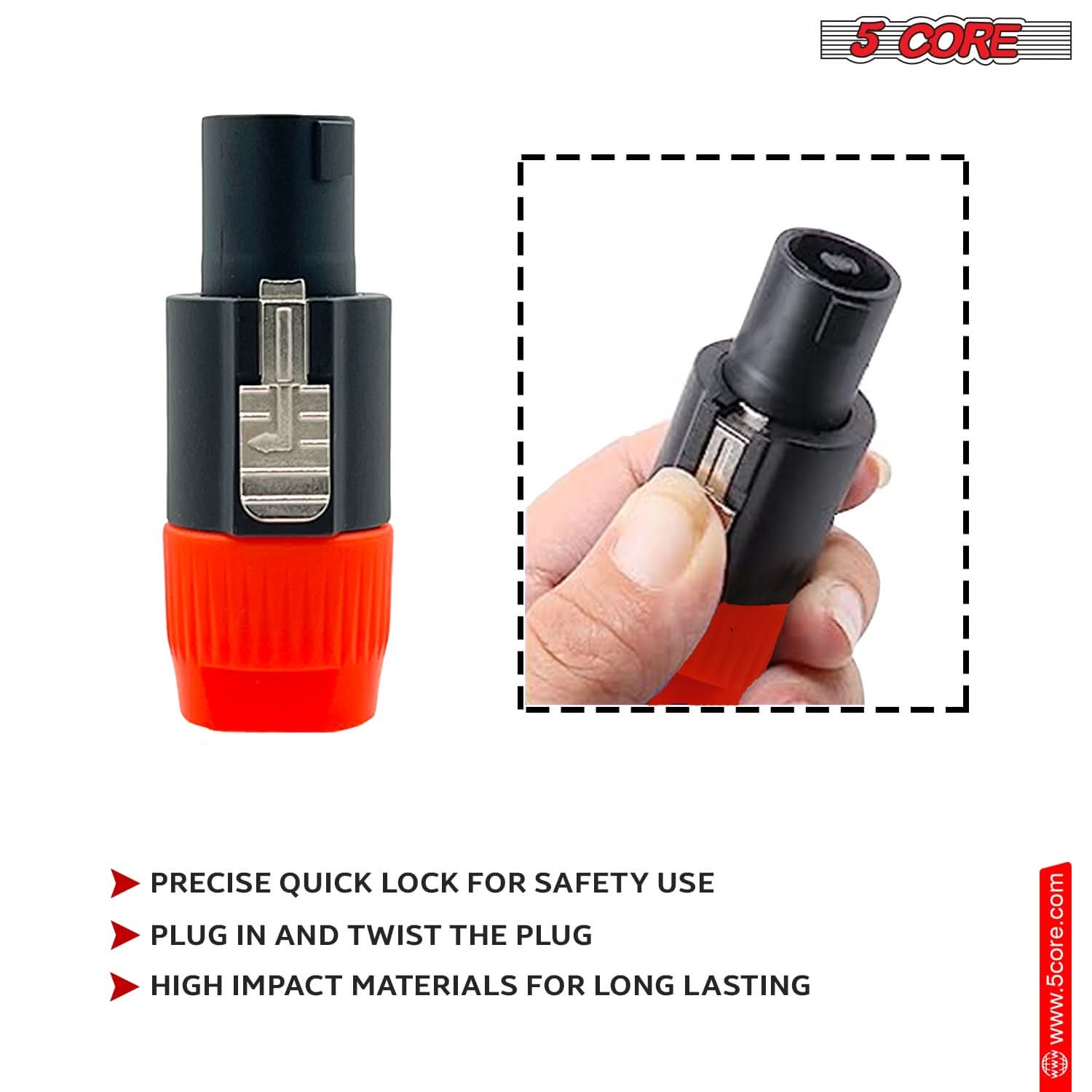 5 Core Speakon Adapter 6 Pack High Quality Audio Jack Male Audio Pin Speaker Adapter Connector-2
