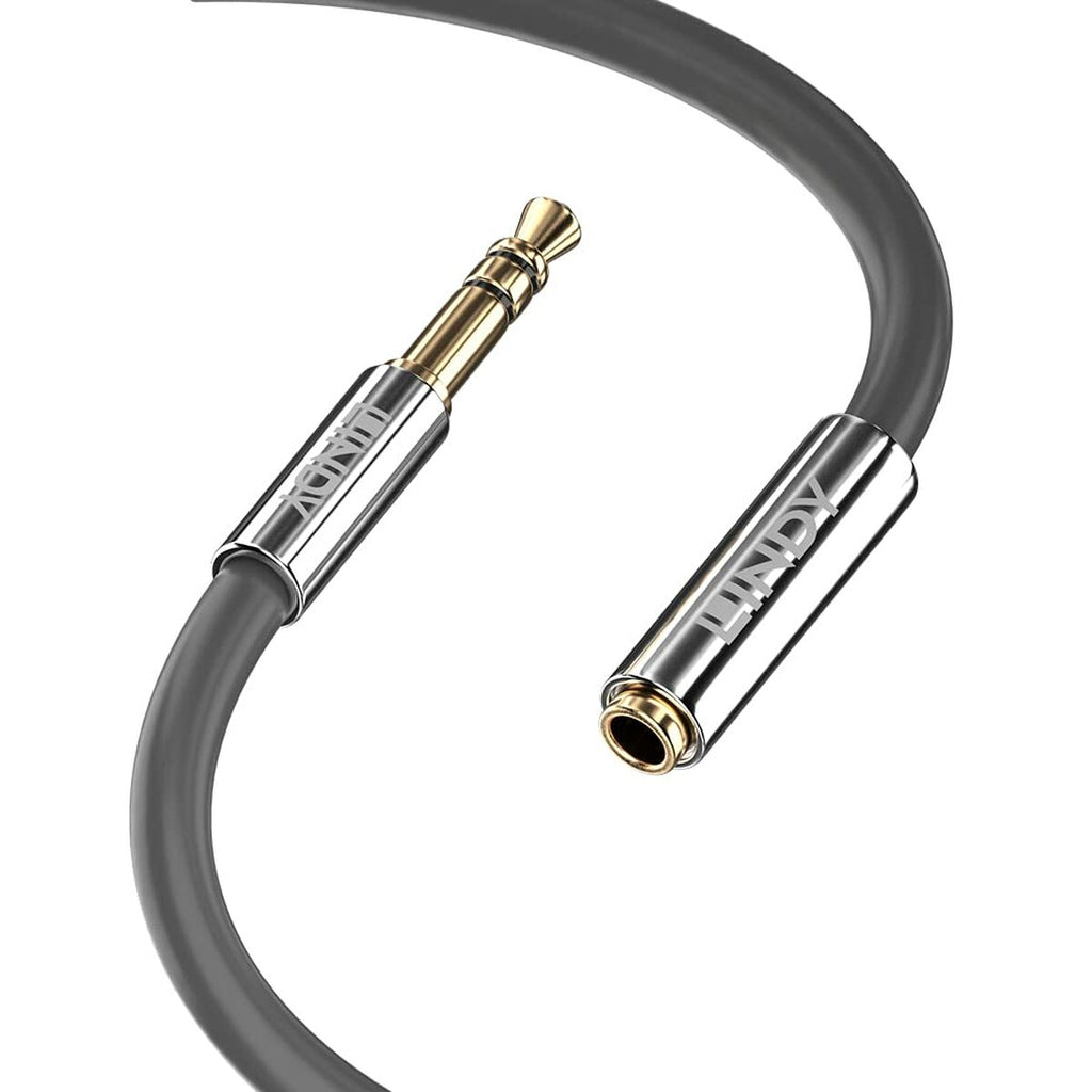 Jack Extension Cable (3.5 mm) LINDY 35327 1 m Black Anthracite-1