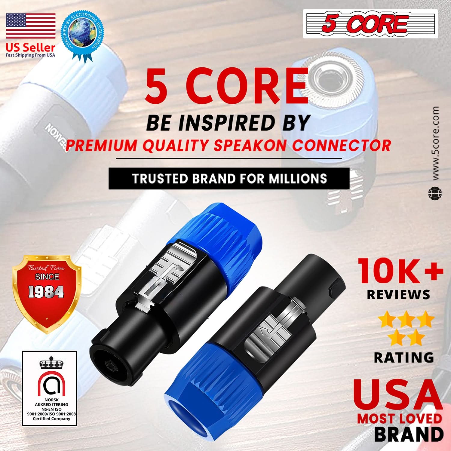 5Core Speakon Adapter High Quality Audio Jack Male Audio Pin Speaker Adapter Connector-3