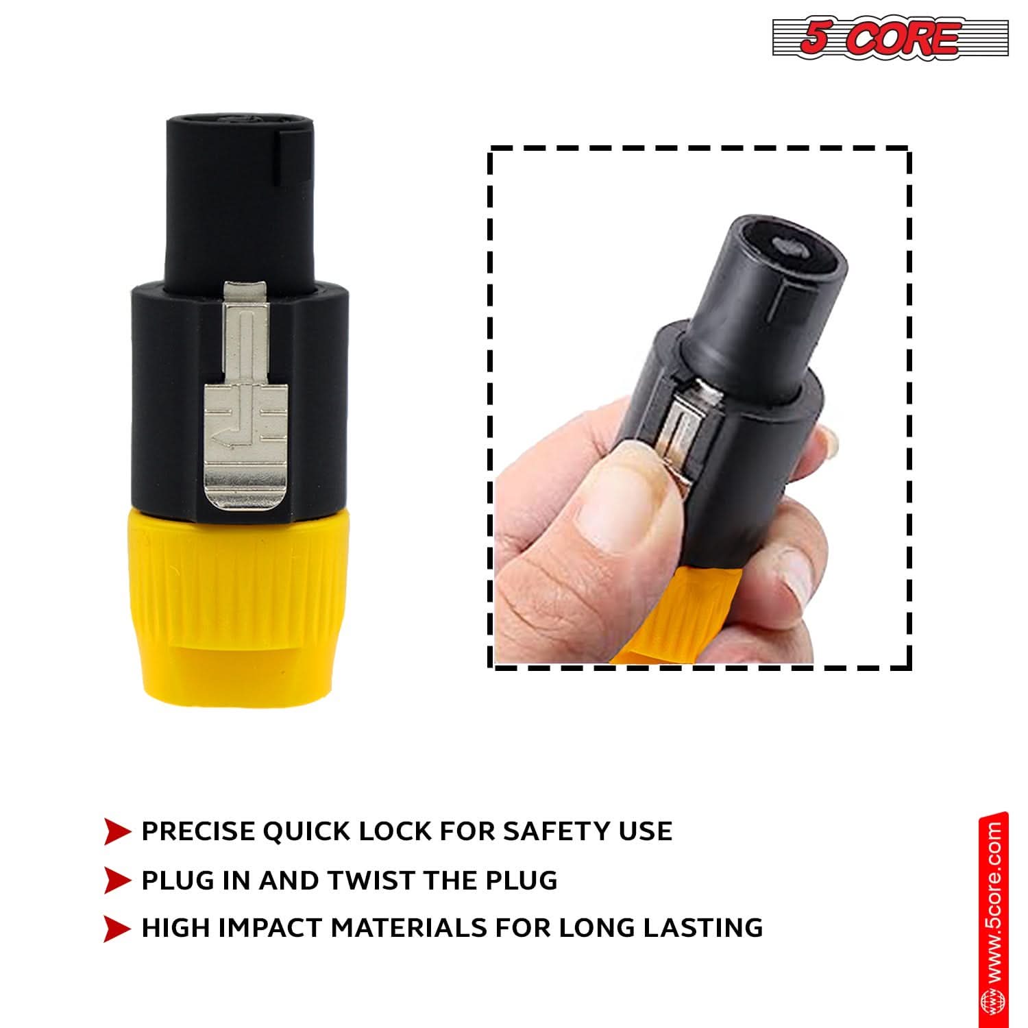 5 Core Speakon Adapter 6 Pack High Quality Audio Jack Male Audio Pin Speaker Adapter Connector-3