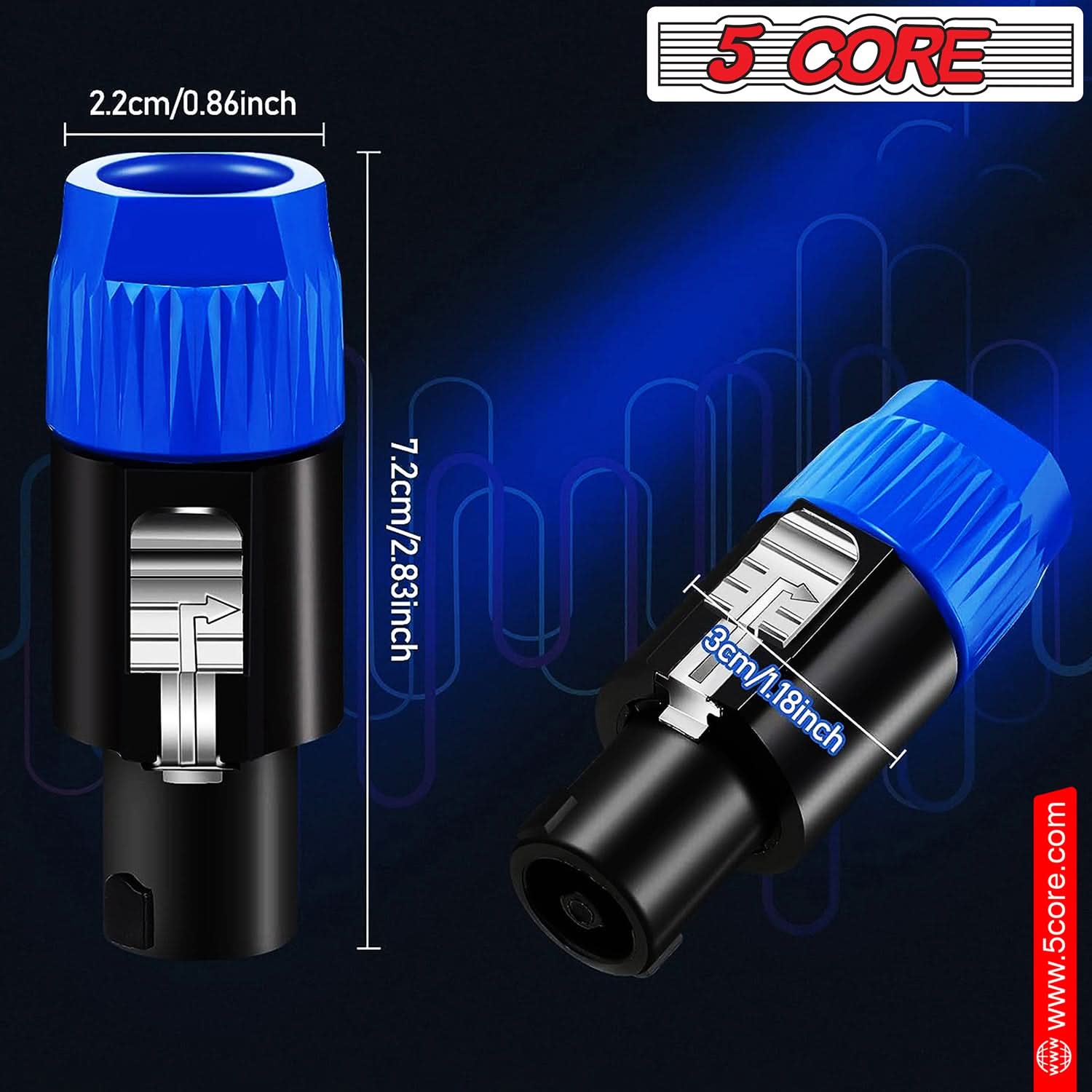 5Core Speakon Adapter High Quality Audio Jack Male Audio Pin Speaker Adapter Connector-4