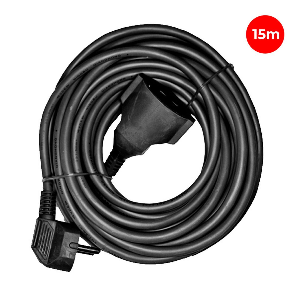 Extension Lead EDM 23604 Black Flexible-1