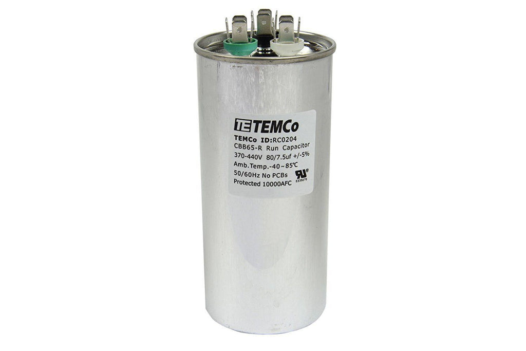 Lennox / Armstrong / Ducane Y4622 / Y462201 - 80 + 7.5 uf 370 / 440 Volt Volt VAC Round Dual Run Capacitor-2